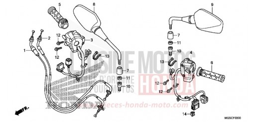 COMMUTATEUR/CABLE/MIROIR NC700DD de 2013